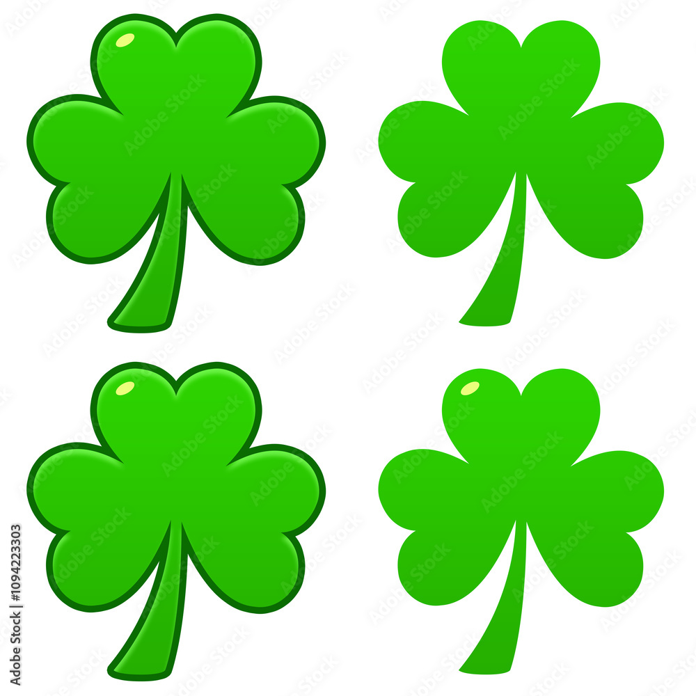 Fototapeta premium set of four clover