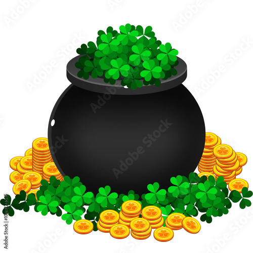 Pot Of Gold and Clovers