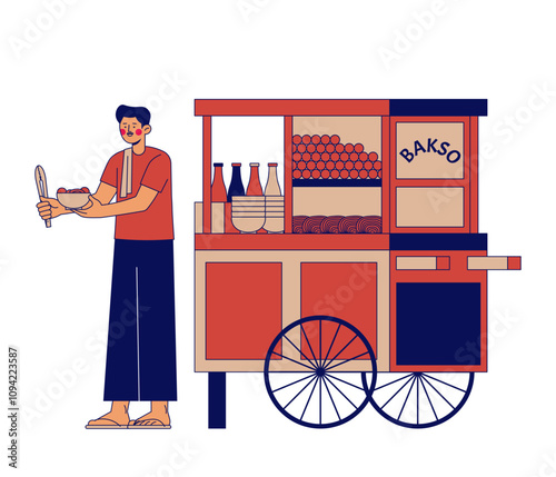 Street Vendors Illustration Meatballs