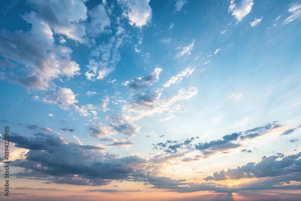 Sunset sky with soft blue gradient and white light background, serene landscape, calming scene, natural beauty, sunset sky, white light Sunset sky with soft blue gradient and white light background, serene landscape, calming scene, natural beauty, sunset sky, white light