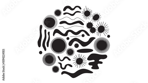 Viruses and bacteria On a white background. Pandemic, biohazard.