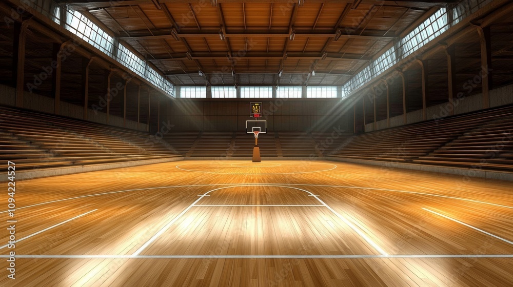 indoor basketball court empty arena polished wood light indoor basketball court empty arena polished wood light