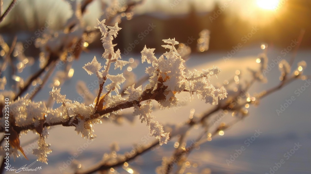 Frosted Trees: Branches coated in sparkling frost, the trees create a picturesque winter landscape, sparkling under the chilly, crisp air of winter.
