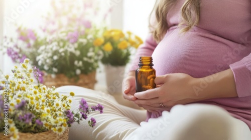 TCM for postpartum care, featuring gentle herbal remedies and acupuncture for recovery and holistic maternal health photo