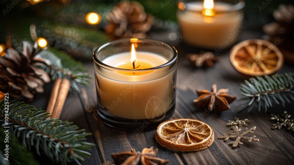 Candles: A warm glow flickers in the dark winter evenings, with scents of pine or cinnamon filling the room, creating a cozy, inviting ambiance.

