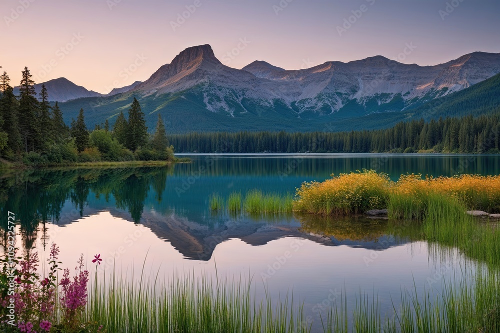 Serene Lake Views Featuring Calm Waters and Lush Surrounding Flora Serene Lake Views Featuring Calm Waters and Lush Surrounding Flora