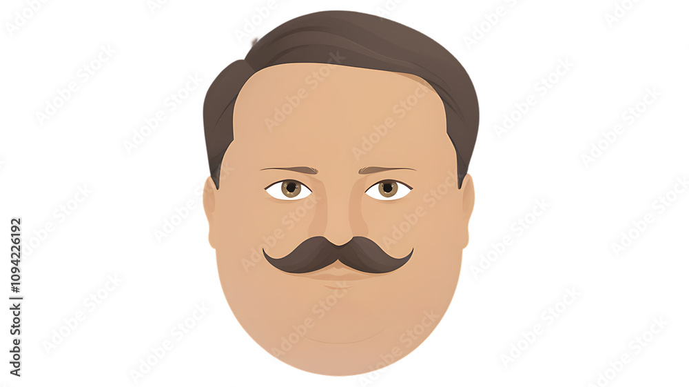 A man with thick mustache on a transparent background, well-groomed and distinct. A man with thick mustache on a transparent background, well-groomed and distinct.