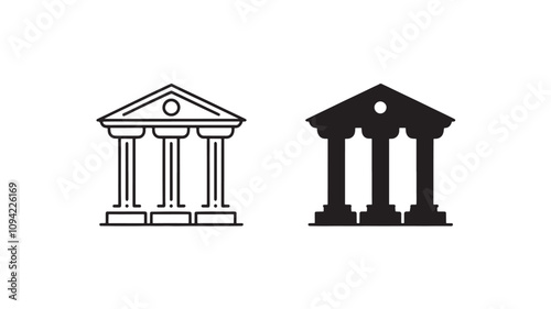 Bank icon vector for web and mobile app. Bank sign and symbol, museum, university
