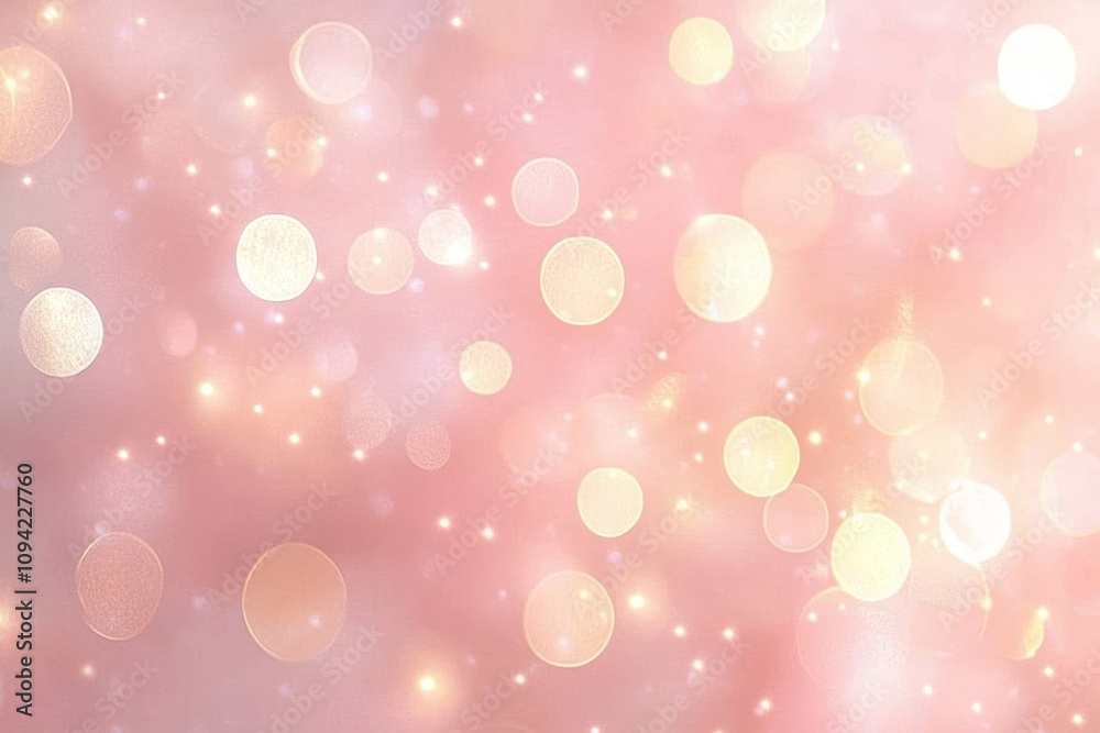 Bokeh Soft Pastel Pink Background with Blurred Golden Lights for Romantic and Festive Themes Bokeh Soft Pastel Pink Background with Blurred Golden Lights for Romantic and Festive Themes