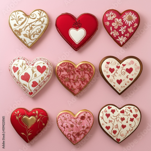 heart shaped cookies on a plate