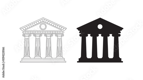 Bank icon vector for web and mobile app. Bank sign and symbol, museum, university