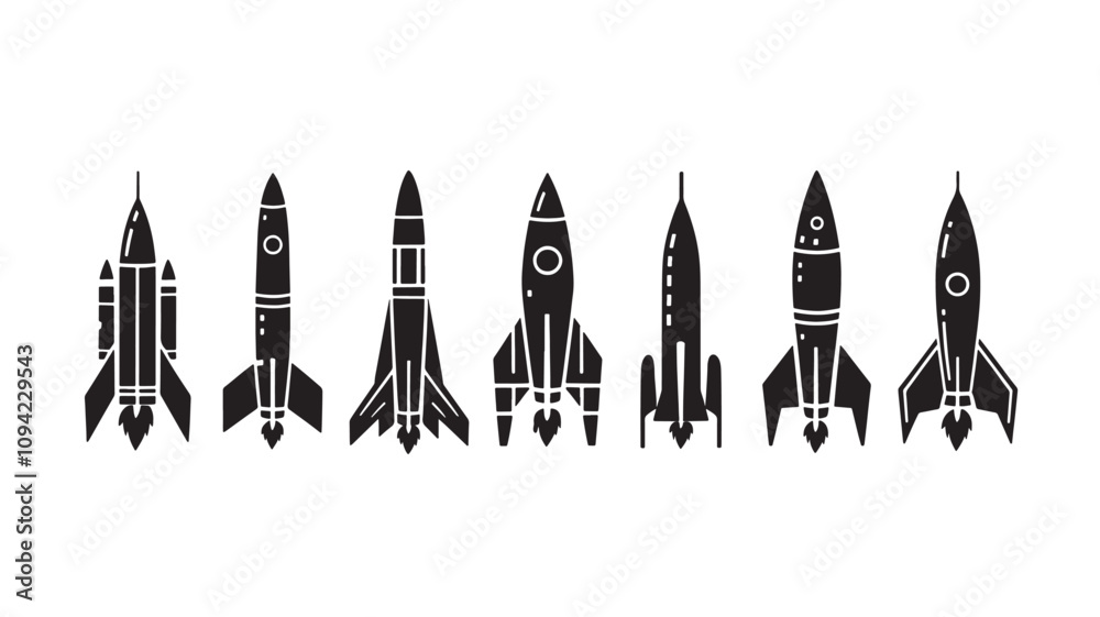 The Space Rocket Silhouette Design Collection Set The Space Rocket Silhouette Design Collection Set