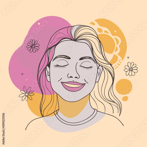 young smiling dreaming woman