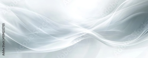 Abstract Smooth Light Gray and White Waves Surreal Ethereal Background