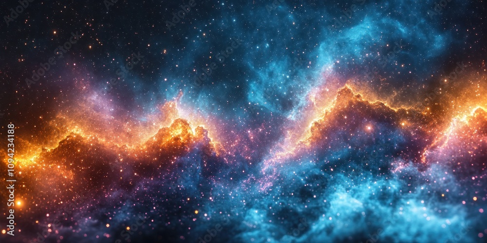 Fototapeta premium Cosmic Nebulae A Celestial Display Of Vivid Colors And Stars