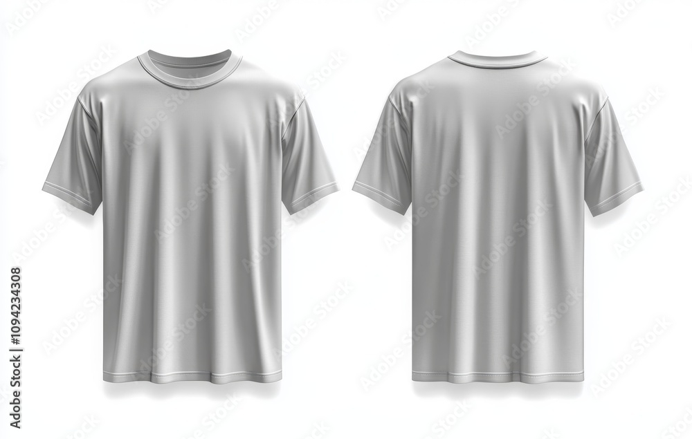 High Resolution White Plain T-shirt Front and Back View Oversize Casual Wear Mockup