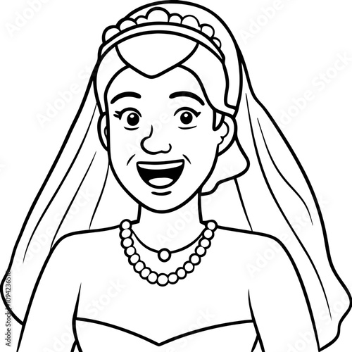 cheerful bride illustration