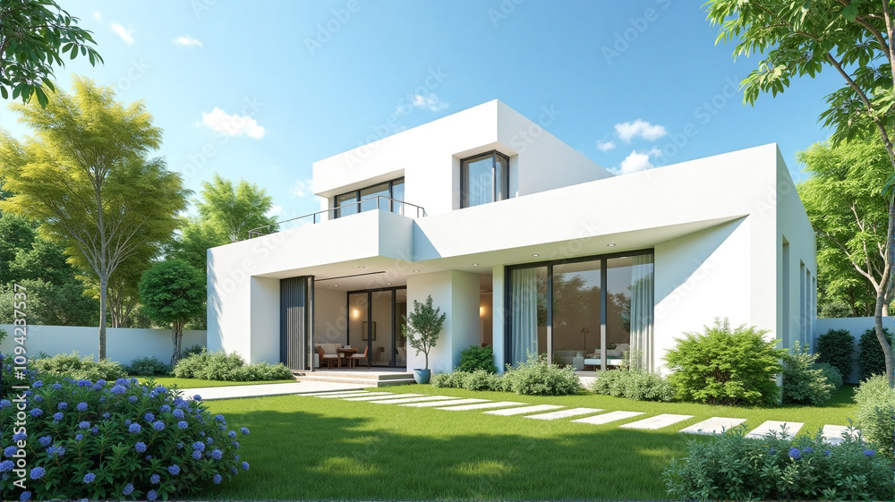 modern house with garden modern house with garden