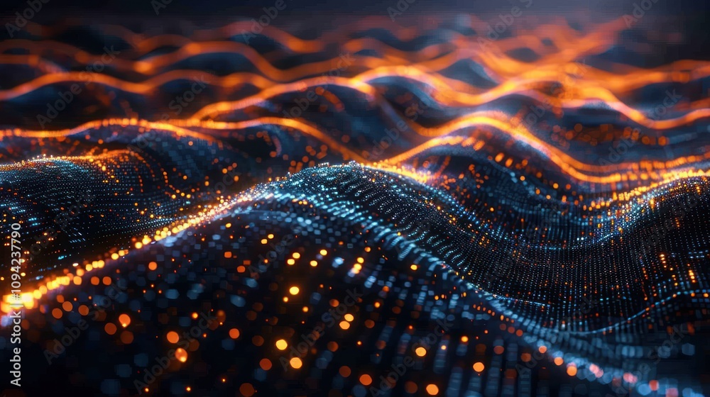 Abstract fiery wave particles. Abstract fiery wave particles.