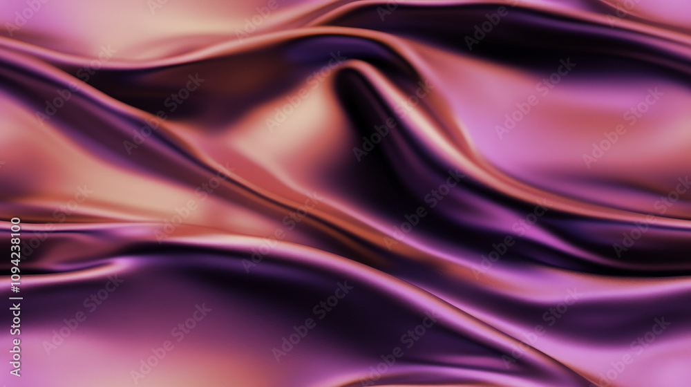 Fototapeta premium Smooth iridescent fabric texture with flowing waves and rich colors