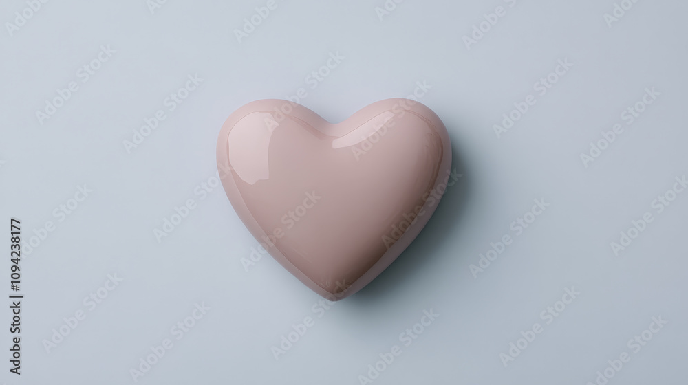 glossy pink heart symbolizing love and affection on soft background glossy pink heart symbolizing love and affection on soft background