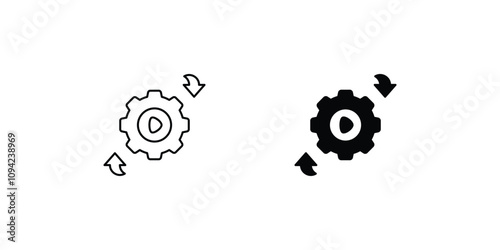 automation set icon with white background vector stock illustration