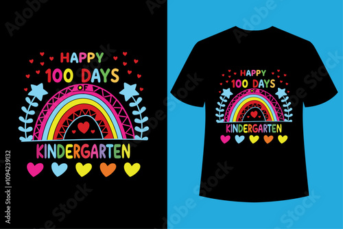 Happy 100 days of school typography t-shirt design. T-shirt for kids