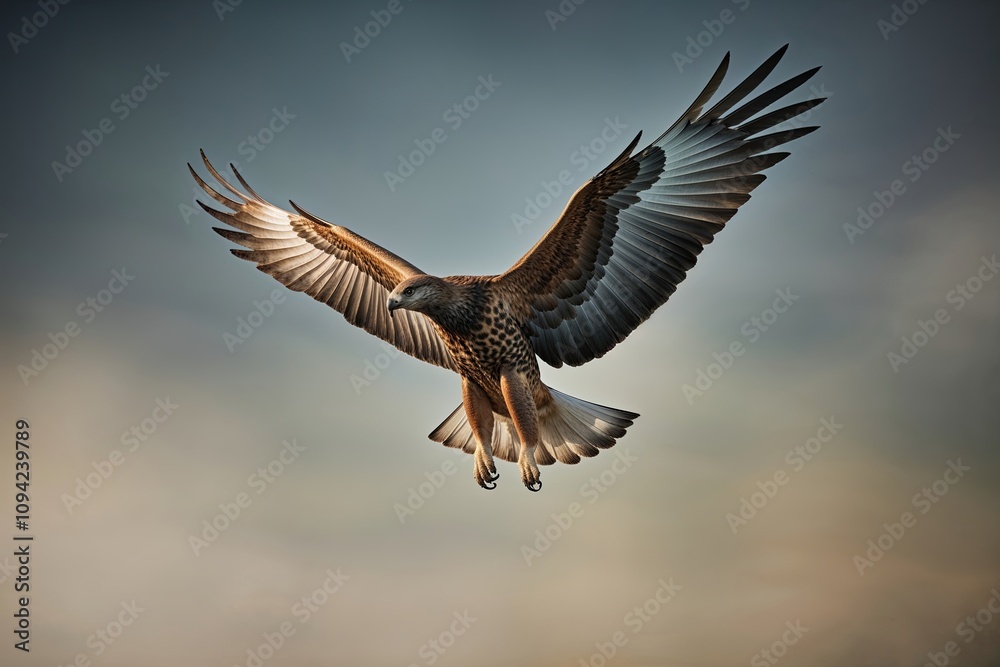 Majestic Birds in Flight Against a Soft Focus Background Majestic Birds in Flight Against a Soft Focus Background