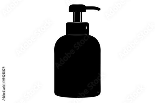 Hygienic Soap Dispenser Silhouette Vector Illustration - Hand Hygiene and Safety Design