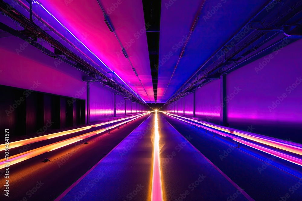 Dynamic Indigo Lit Pathway Filled with Motion and Energy Dynamic Indigo Lit Pathway Filled with Motion and Energy