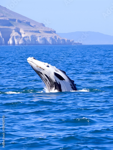 Humpback whale breaching in Algoa Bay, South Africa photo