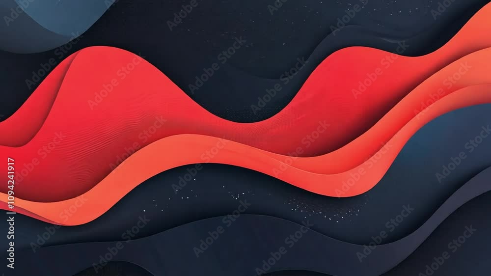 Abstract Red and Black Wavy Pattern