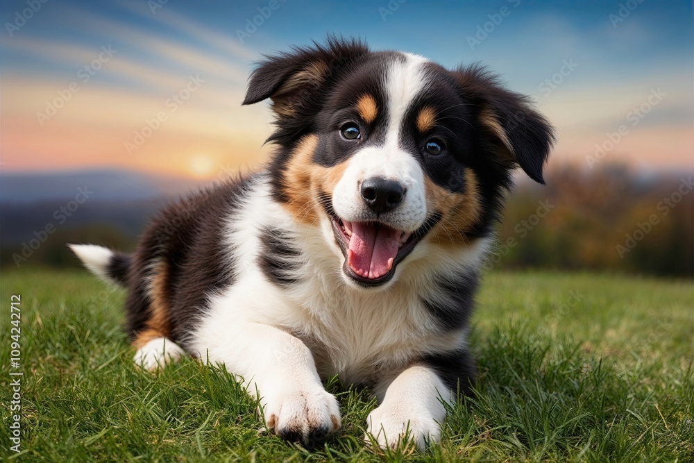 Charming Portrait of an Energetic Border Collie Puppy Eager for Playtime Charming Portrait of an Energetic Border Collie Puppy Eager for Playtime