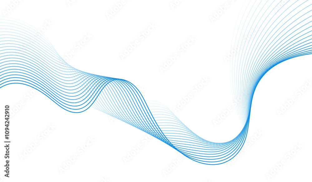 Fototapeta premium Abstract curvy and smooth blue lines layout banner design vector illustration.