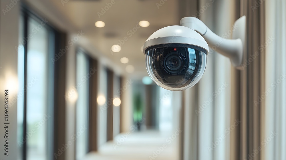 Security Camera in Modern Office Corridor Security Camera in Modern Office Corridor
