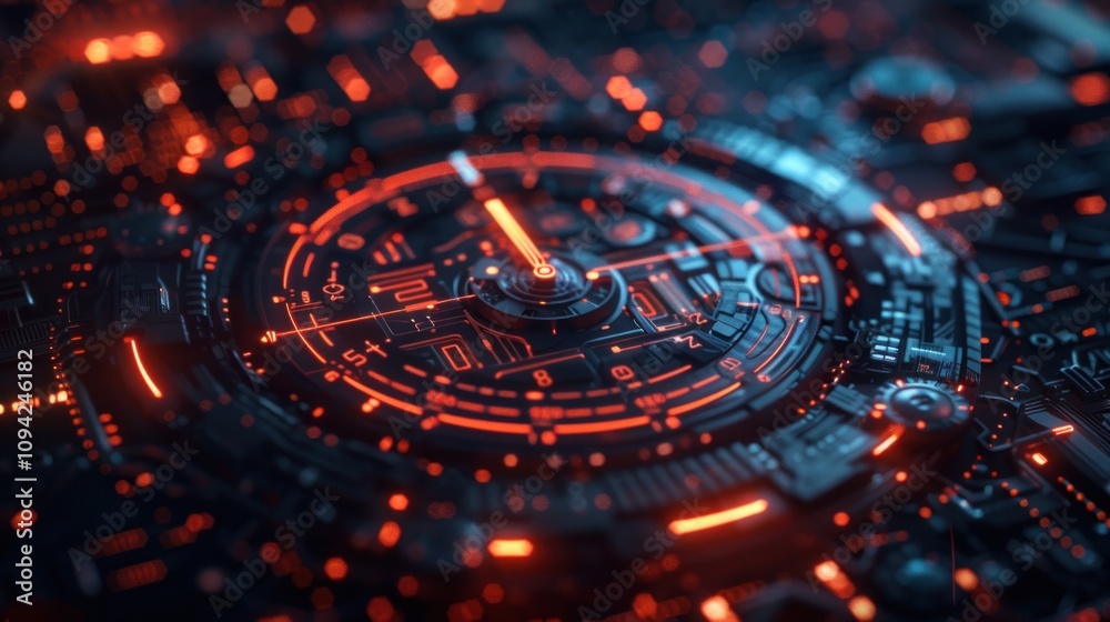 Futuristic digital interface close-up. Futuristic digital interface close-up.