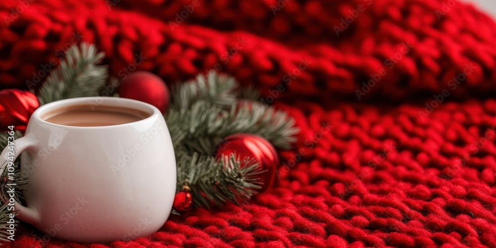 Cozy close-up of a knitted blanket, capturing the warmth of a joyful Christmas reunion. Cozy close-up of a knitted blanket, capturing the warmth of a joyful Christmas reunion.