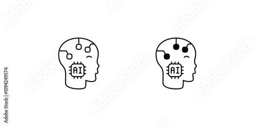cybernetics set icon with white background vector stock illustration