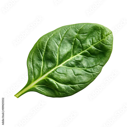 green spinach leave on transparent background