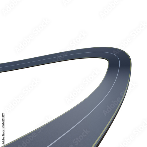 3D Infinity Loop Road Design: Winding Asphalt Highway Curves Through Floating Landscapes, Sunny Sky, and Endless Loops Symbolizing Speed, Mobility, Innovation, and Boundless Opportunities png