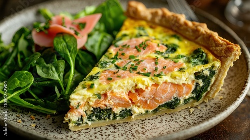 Omega-3 Rich Salmon and Spinach Quiche for Healthy Breakfast