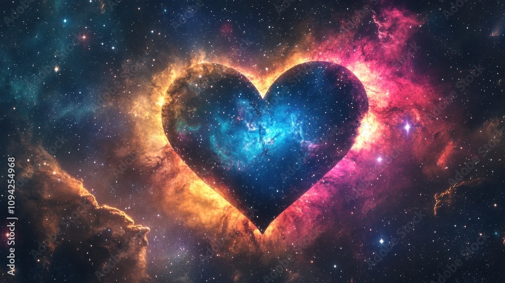 heart nebula in space with coloful background and stars for background heart nebula in space with coloful background and stars for background