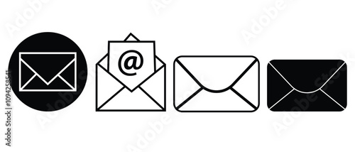 Mail icon, vector set.  E-mail, message icon, vector design. Envelope illustration for app, logo, website design. Vector illustration.
