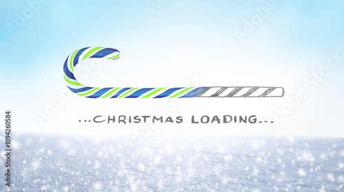 Christmas Loading mit Zuckerstange Bunt