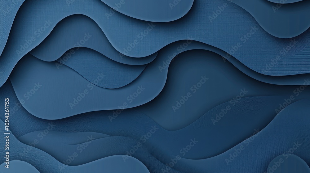 Abstract blue wavy layered papercut design. Abstract blue wavy layered papercut design.