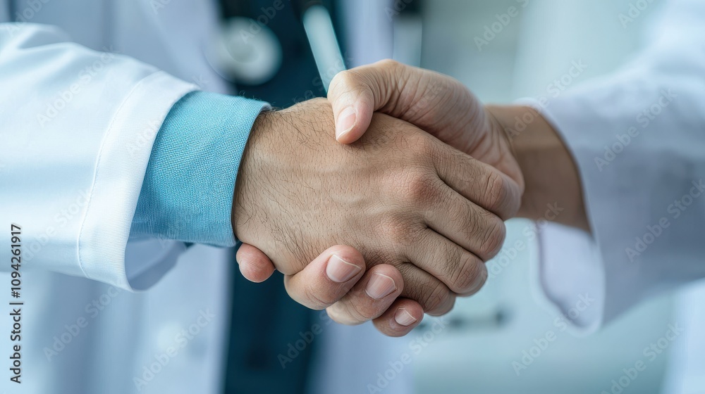 Healthcare Professionals Shaking Hands to Represent Collaboration and Teamwork in a Medical Environment Healthcare Professionals Shaking Hands to Represent Collaboration and Teamwork in a Medical Environment