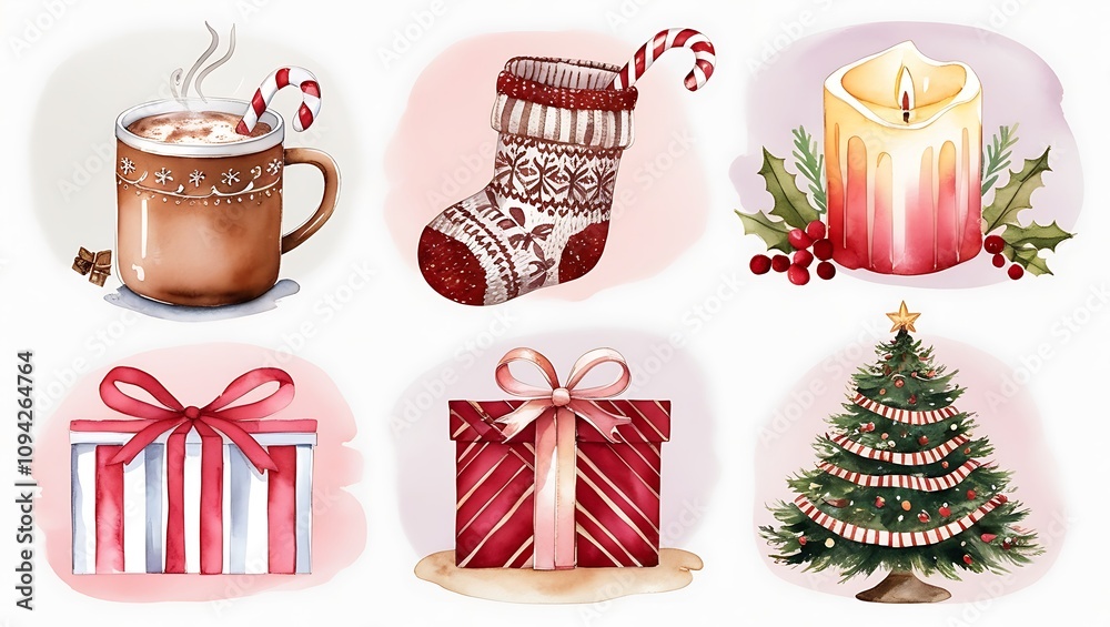 Snow winter set of elements, illustration of cristmas elements.