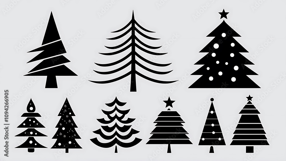 Obraz premium Snow winter set of elements, illustration of cristmas elements.