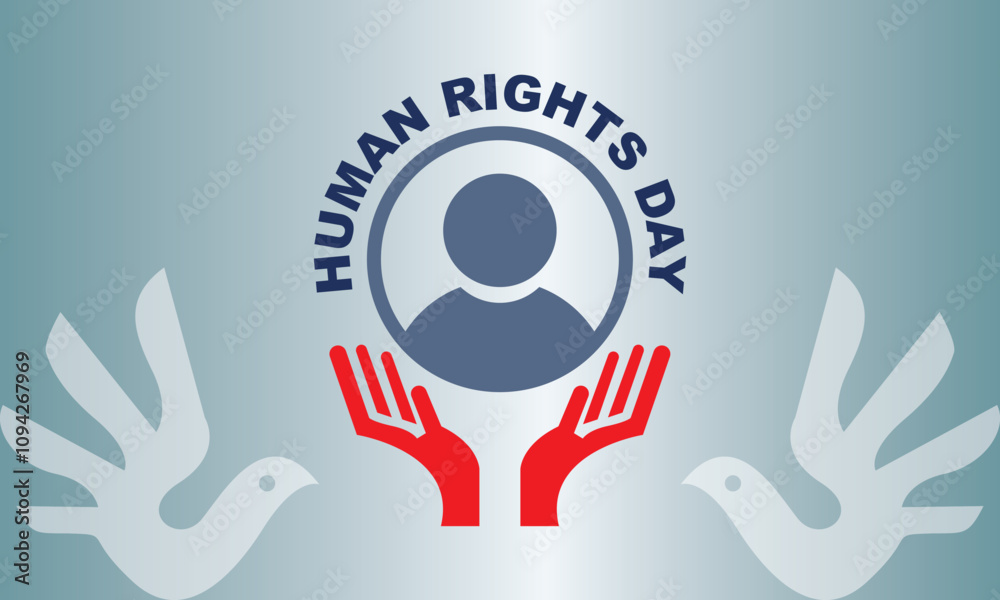 Obraz premium International human right day background celebrated on 10 December. illustration Template for Poster, Banner, Greeting, Card, Flyer, Cover, Sale, Promotion. Vector Illustration. EPS 10