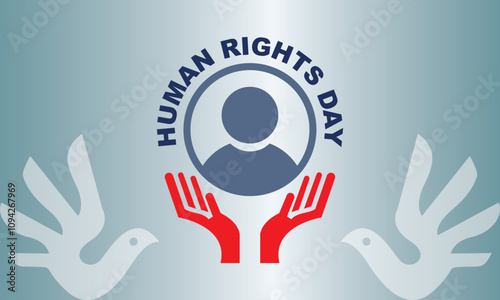 International human right day background celebrated on 10 December.   illustration Template for Poster, Banner, Greeting, Card, Flyer, Cover, Sale, Promotion. Vector Illustration. EPS 10